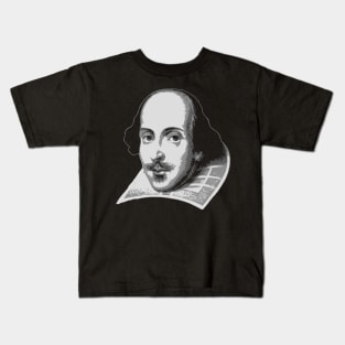 William Shakespeare Black and White Kids T-Shirt